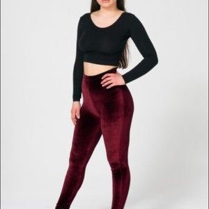 Sexy Burgundy velvet leggings